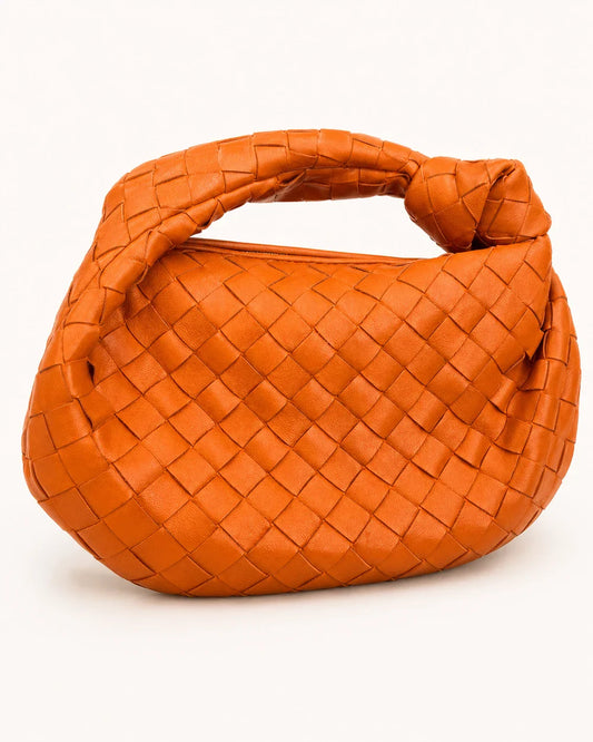 Borsa hobo donna intrecciata con manico annodato – Formato compatto e chiusura zip