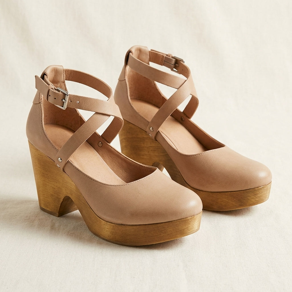 Momount Clog Wedge Sandals - khaki_pack