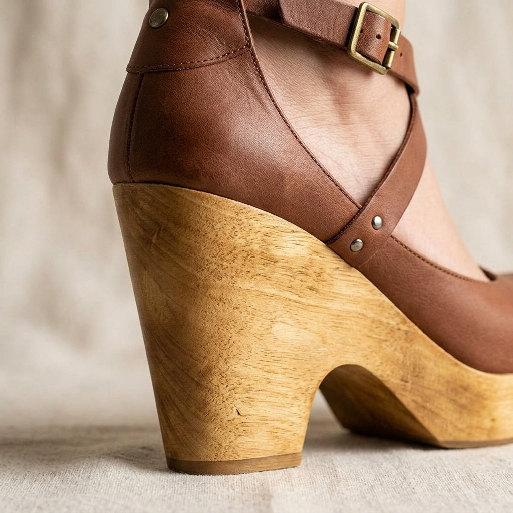 Momount Clog Wedge Sandals - detail_heel