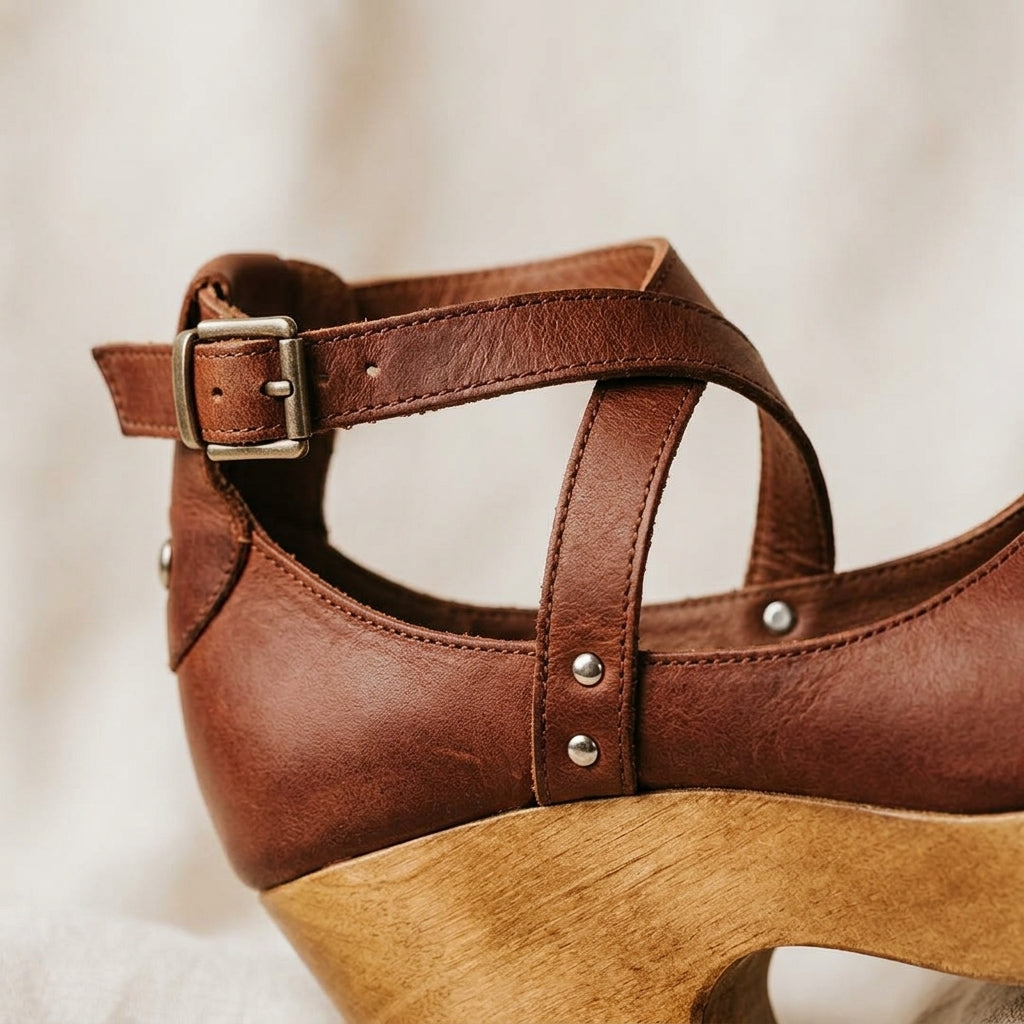 Momount Clog Wedge Sandals - detail_strap