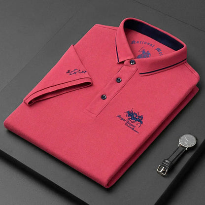 Momount Uomo Polo – Logo Cavallo Ricamato Premium Manica Corta