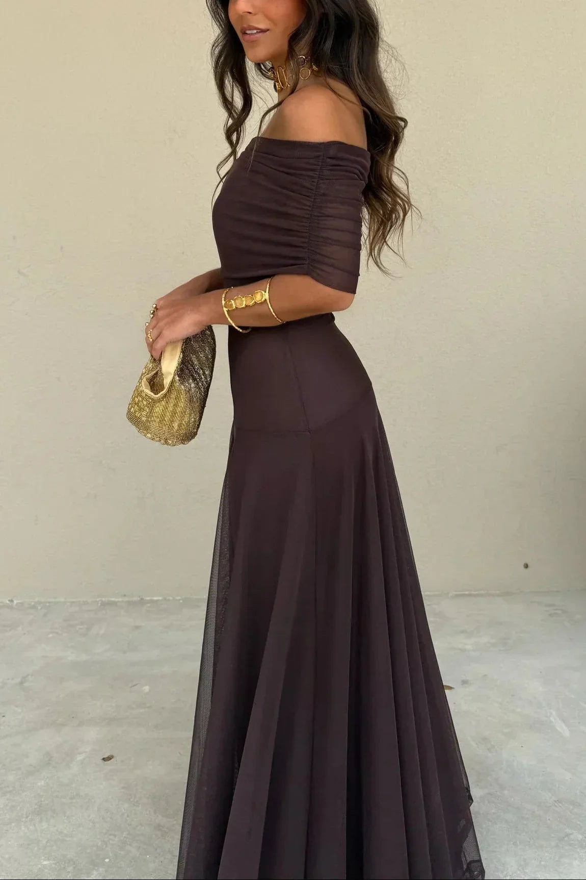 Ariadne | Vestito Maxi Chic Drappeggiato Monospalla Senza Maniche Estivo