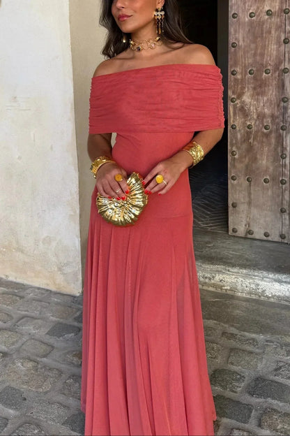 Ariadne | Vestito Maxi Chic Drappeggiato Monospalla Senza Maniche Estivo