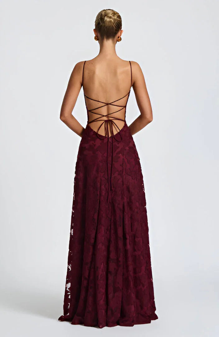Auriana | Vestito Maxi Romantico Floreale Scollo Quadrato Spalline Estivo