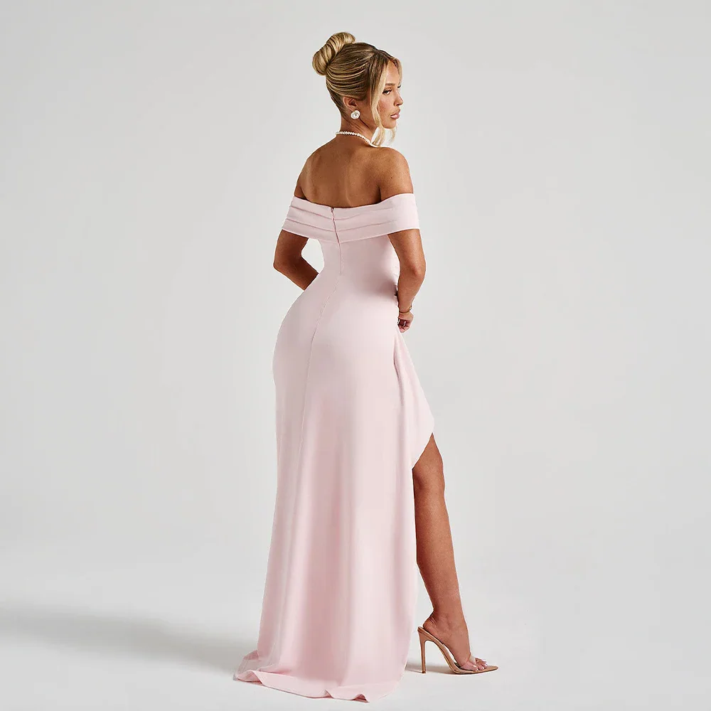 Daniela | Vestito Maxi Elegante Spalle Scoperte Drappeggiato Spacco Alto da Sera