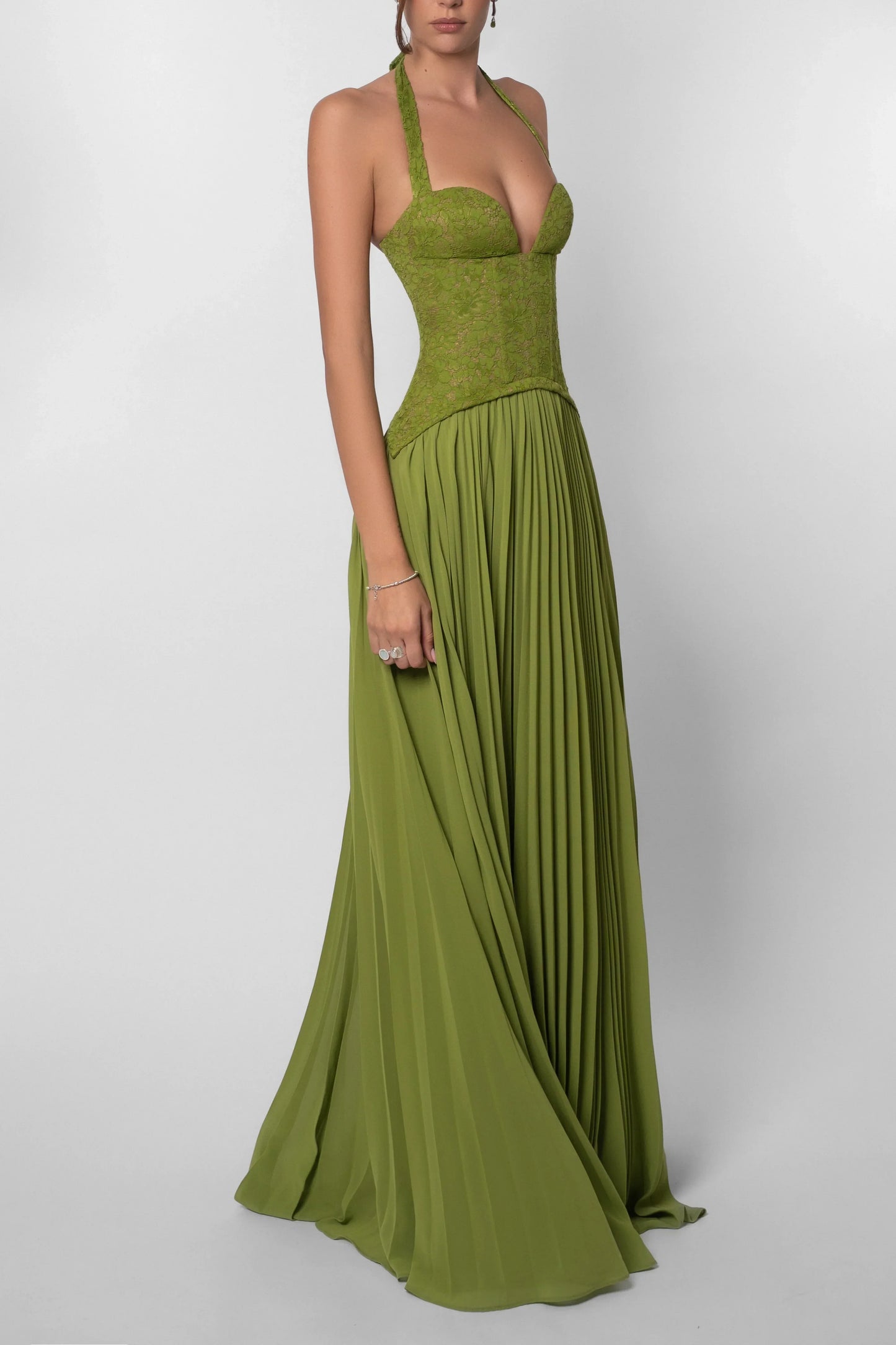 Cosima | Vestito Maxi Elegante in Raso Monospalla Mantellina Senza Maniche da Sera