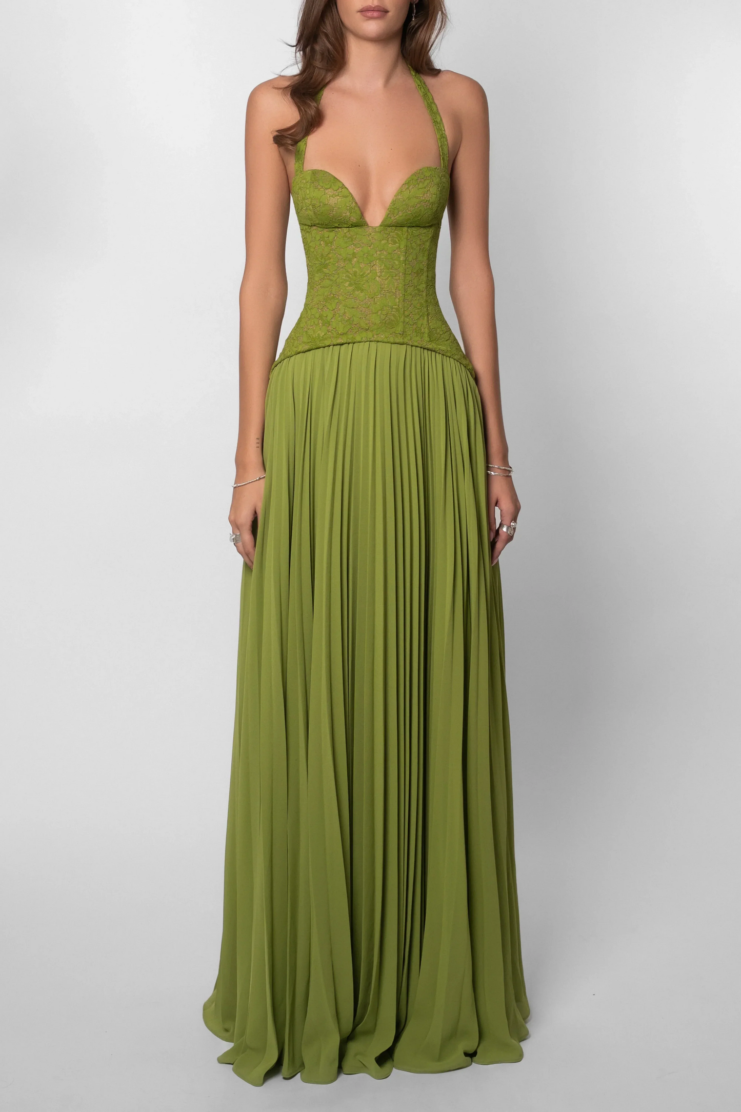 Cosima | Vestito Maxi Elegante in Raso Monospalla Mantellina Senza Maniche da Sera