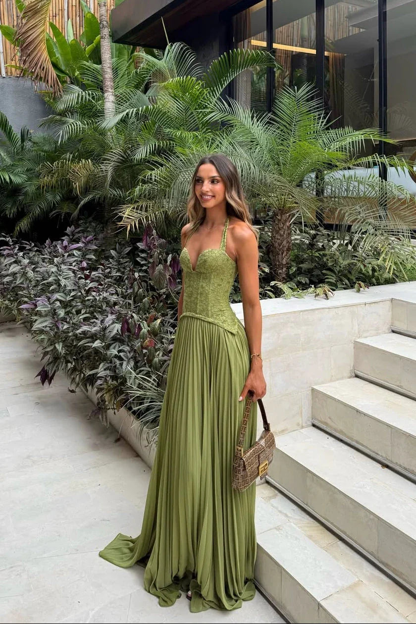 Cosima | Vestito Maxi Elegante in Raso Monospalla Mantellina Senza Maniche da Sera