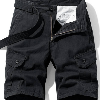 Momount Uomo Pantaloncini Cargo – Cotone Chiusura a Bottoni Tasca con Patta da Lavoro Casual