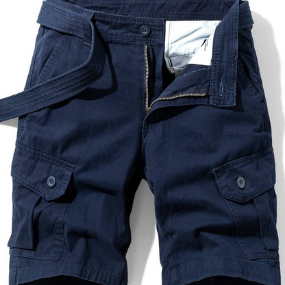 Momount Uomo Pantaloncini Cargo – Cotone Chiusura a Bottoni Tasca con Patta da Lavoro Casual