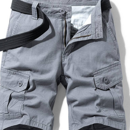 Momount Uomo Pantaloncini Cargo – Cotone Chiusura a Bottoni Tasca con Patta da Lavoro Casual