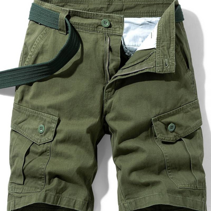 Momount Uomo Pantaloncini Cargo – Cotone Chiusura a Bottoni Tasca con Patta da Lavoro Casual