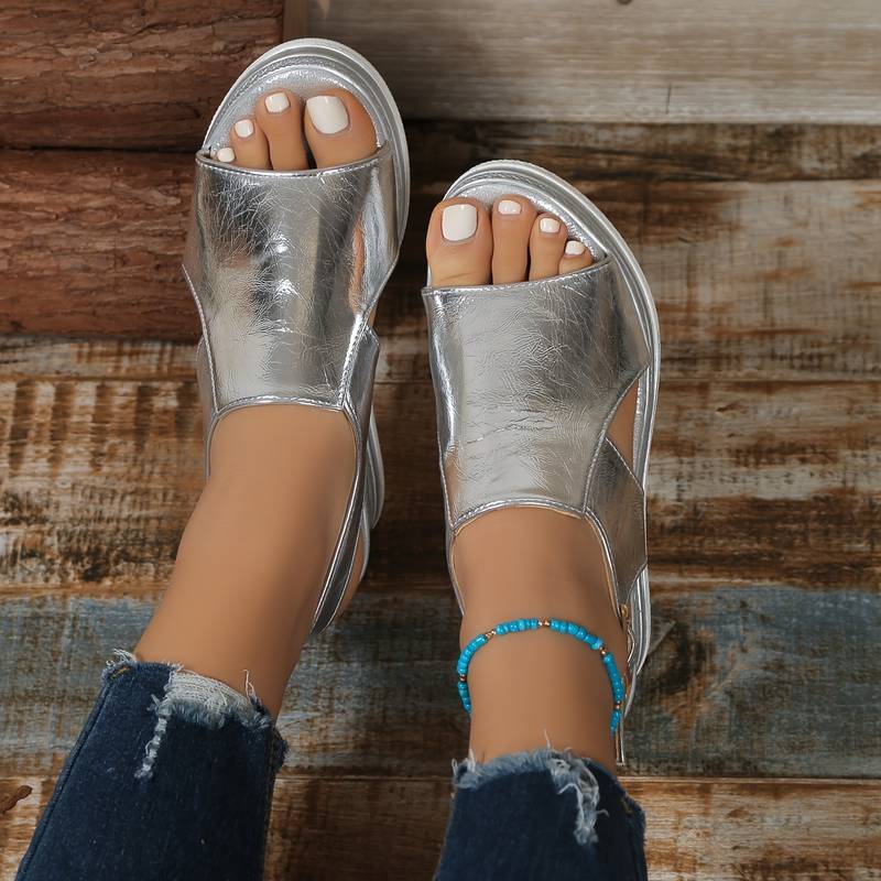 Momount Donna Sandali con Zeppa – Comfort Plateau Cinturino Posteriore Casual Estivo Regolabili Punta Aperta