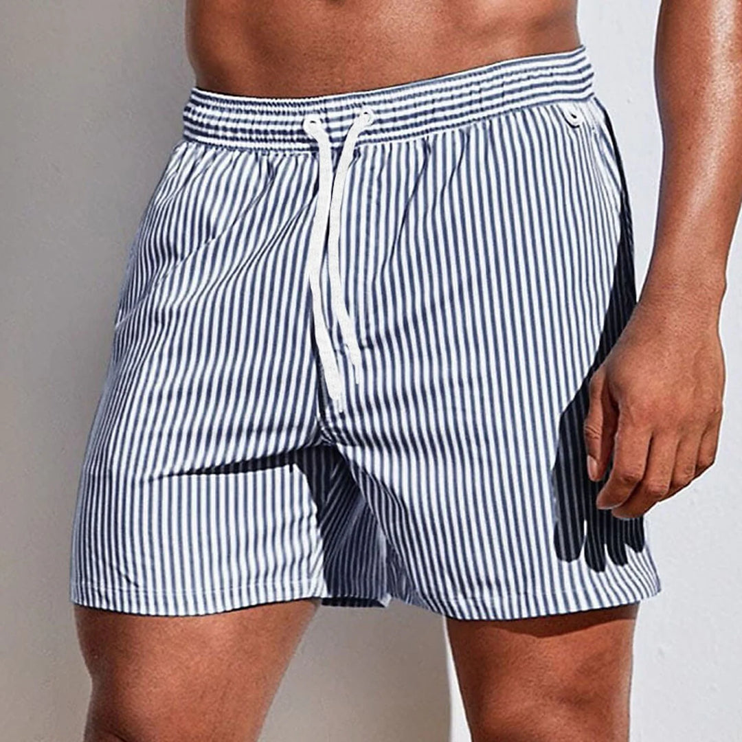 Momount Costume da Bagno Uomo – a Righe Coulisse Asciugatura Rapida Estate Spiaggia