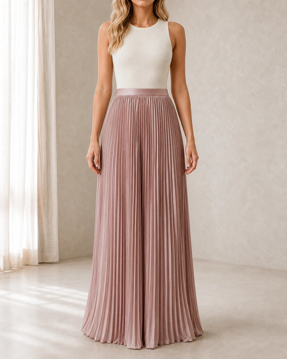 Gonna maxi donna plissettata e fluttuante — image 2