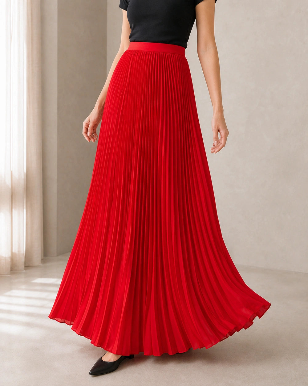 Gonna maxi donna plissettata e fluttuante — image 12